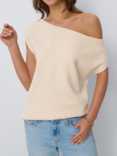 Women's Off-The-Shoulder Sweater with Short Sleeveiores - 2025